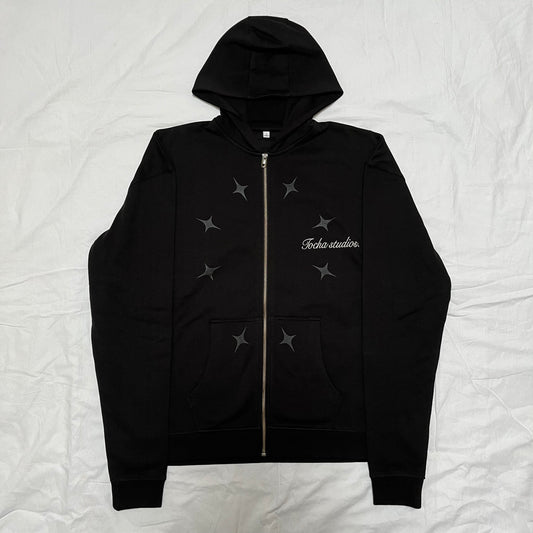 Star circle zip-hoodie