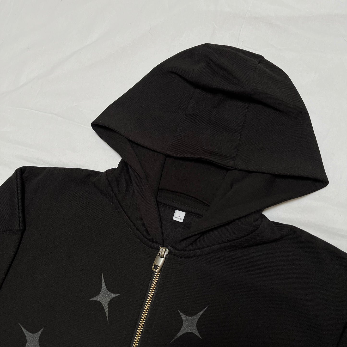 Star circle zip-hoodie